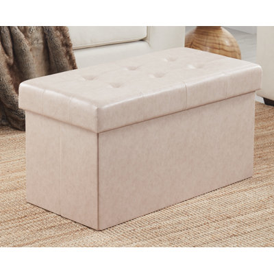 Faux Leather Ottoman