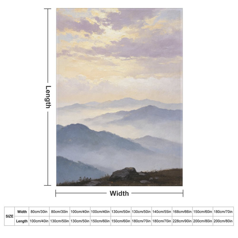 Jeté en flanelle Misty Mountain Dawn, 50 x 60 po