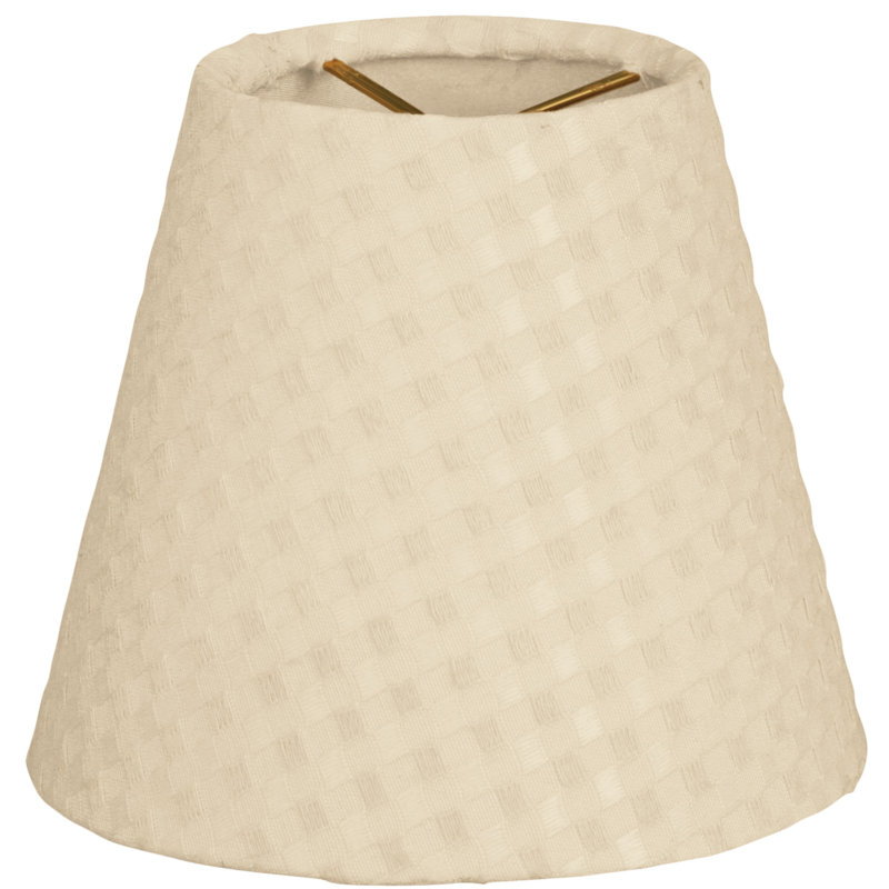 Abat-jour empire en soie/chantoung (à clips) de couleur beige, H 4,5 po x l 5 po x P 5 po