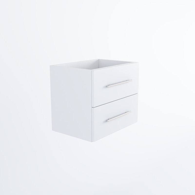 Base de salle de bain simple à fixation murale 23,5 po meuble-lavabo Abdirahman, Blanc
