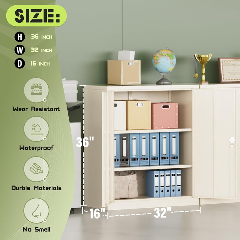 Armoire de rangement à 2 tablettes Iaconetti, Gris