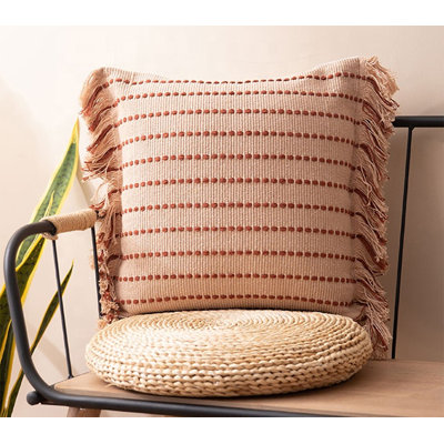 Fringe Cotton Throw Pillow