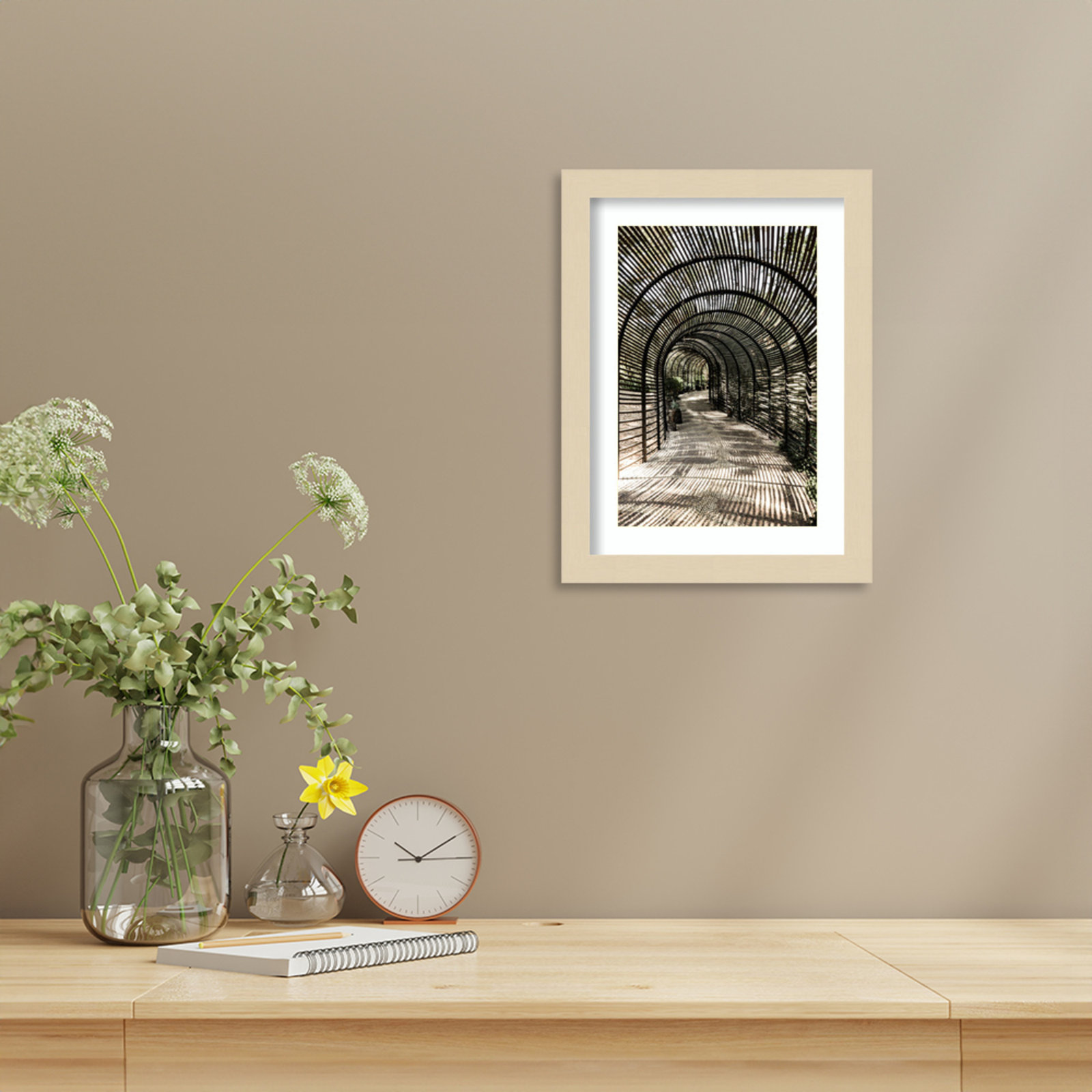 Nihan "Shadow Garden" Print, 13" H x 10" W, Brown 