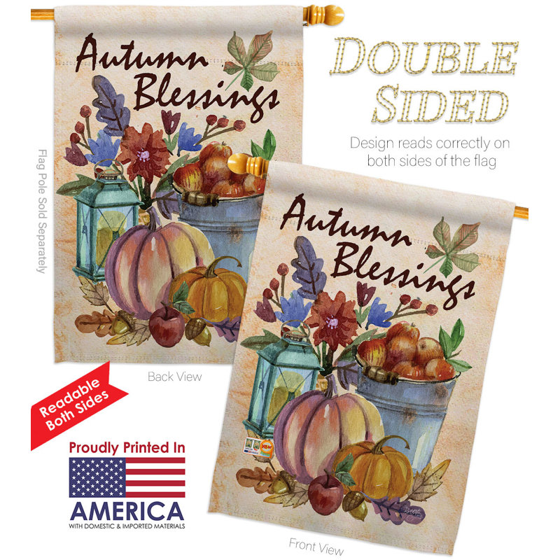 Drapeau de maison 40 po x 28 po Autumn Blessings