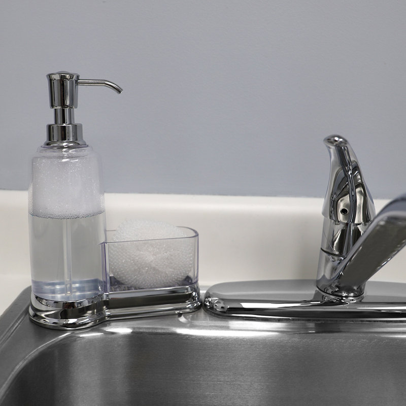 Distributeur de savon en plastique Rilla, Chrome