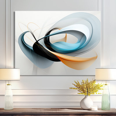 Minimal Streams Turquoise Gold - Abstract Modern Waves, décoration murale