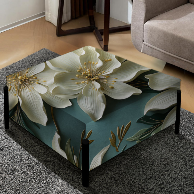 Mirage Elegance Motif tropical - Grand repose-pieds carré tropical
