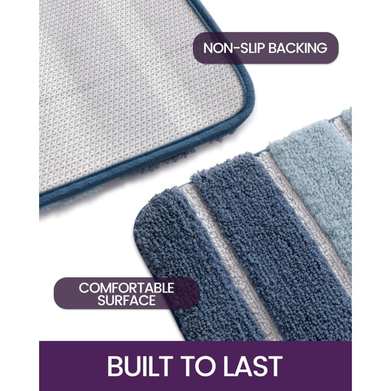 Tapis pour salle de bain Konnie, Bleu, L 20 po x L 32 po