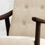 Chaise de style Mid-Century moderne avec revêtement beige et structure d'appoint brun
