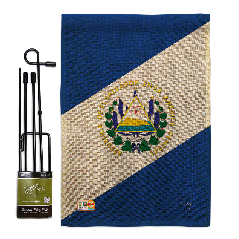 En toile jute 2 côtés 19 x 13 po nationalité ensemble de drapeau