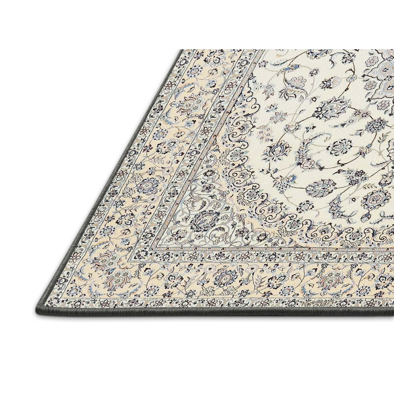 Tapis traditionnel noir / beige Goldmann, Rectangle 5 pi x 7 pi