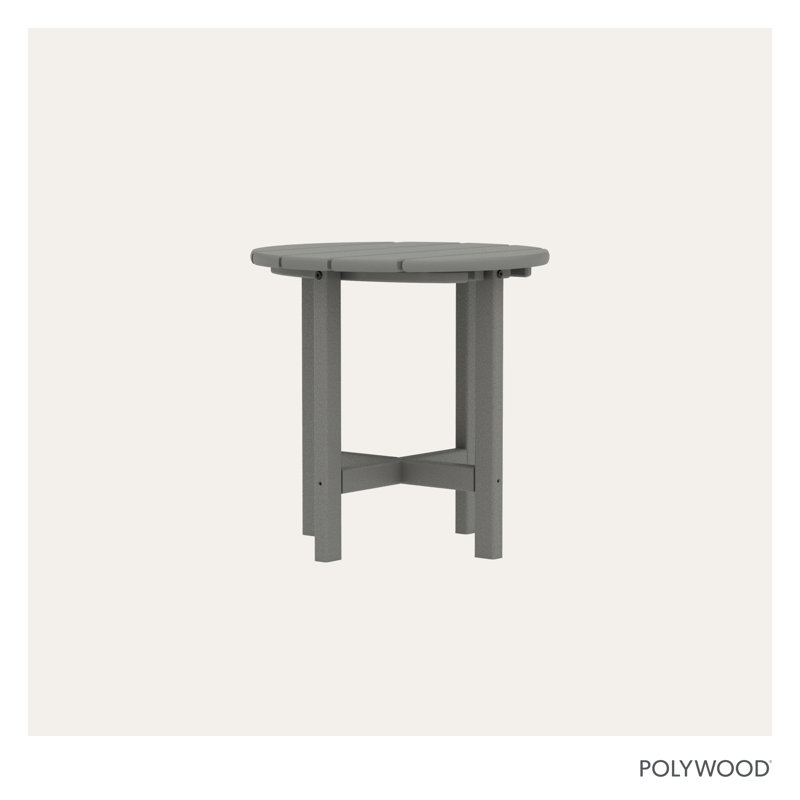 Table d'appoint ronde 18 po POLYWOOD, Gris ardoise