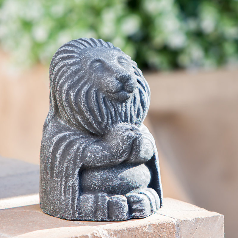 Statue de jardin lion méditant