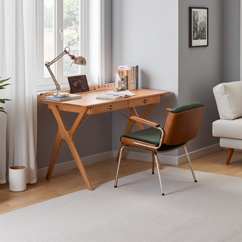 Modern K-shaped small office desk