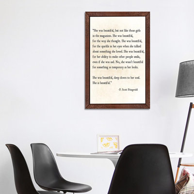 She Is Beautiful 1 Piece Floater Frame Wall Art on Canvas