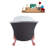 55" Streamline Clawfoot Soaking Acrylic Bathtub With Drain, Clawfeet, and Bamboo Tray-66365981-66365978