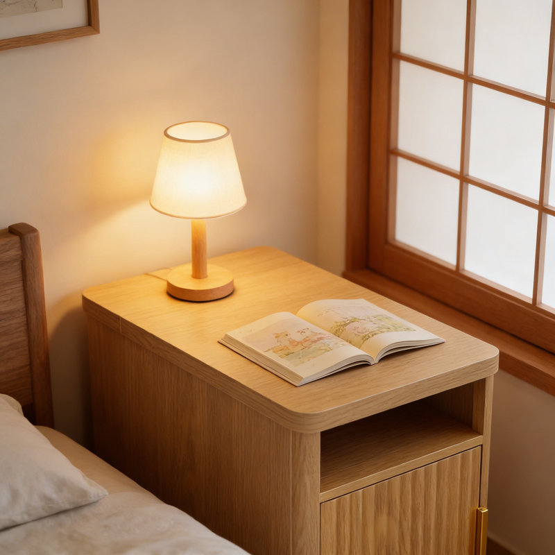 Table de bout étroite avec station de charge intégrée, port USB-C, armoire cannelée et tablettes de rangement, table de chevet peu encombrante pour la chambre à coucher ou le salon