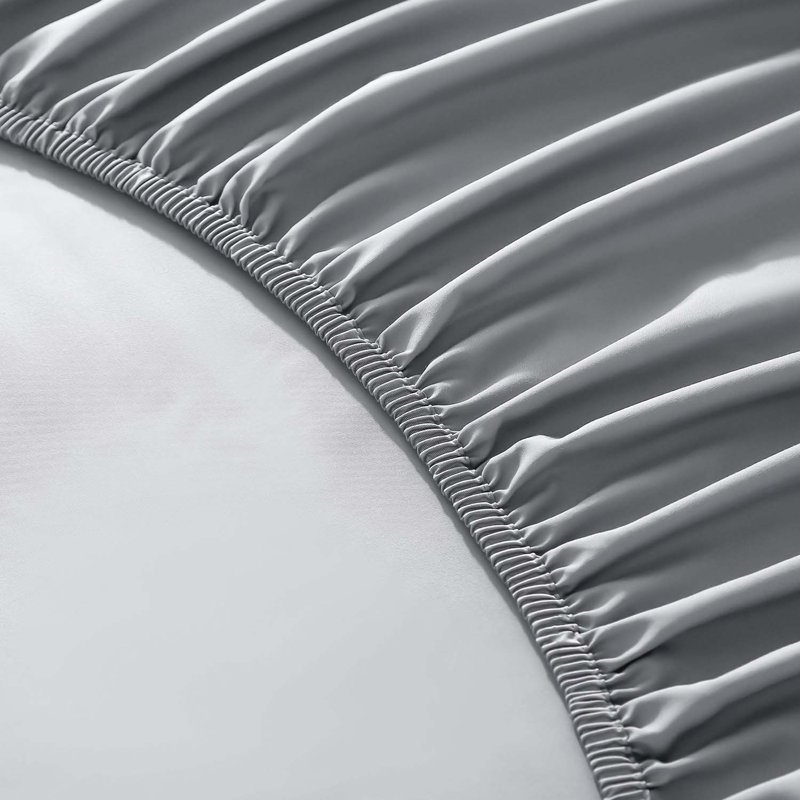 Fibre synthétique, Ensemble de draps pour très grand lit + un drap-h, Gris clair