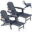 HDPE Folding And Adjustable Adirondack Chair With Ottoman-670727341