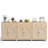 Rattan Sideboard Buffet Cabinet, Coffee Bar Cabinet with Adjustable Storage Shelves and Drawers for Dining Room or Living Room, Natural Oak (Set of 3)