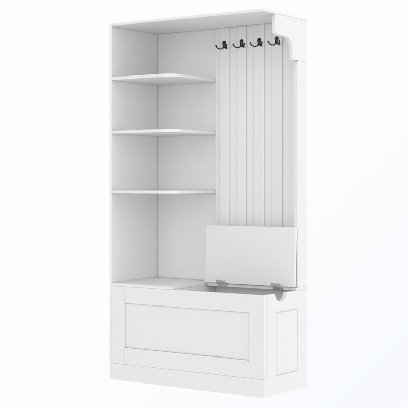 left-right combination hall cabinet with 4 hooks(can be used separately), Blue
