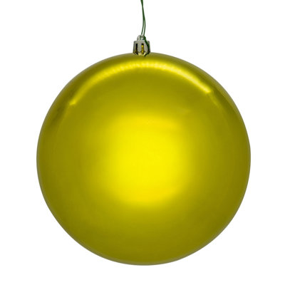 Lime Shiny Seamless Ball UV Drilled. Includes 4 ornaments per Box.