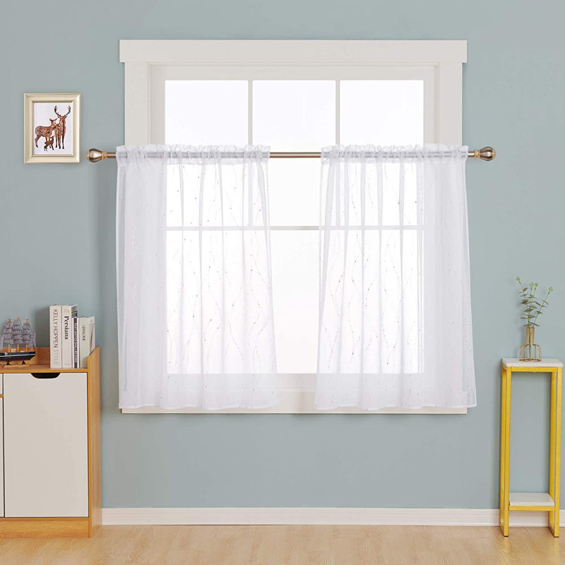 Sheer Curtain Pair, 52" W x 54" L, Silver