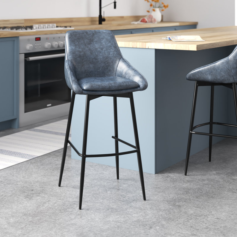 Dani Bar Stool, Bar Stool (29” Seat Height), Blue
