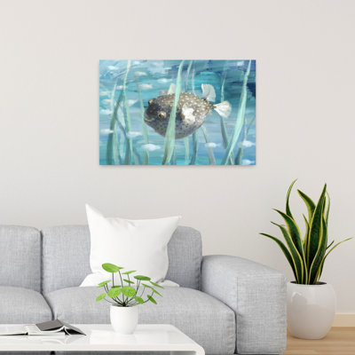 Art mural Pufferfish in Seagrass