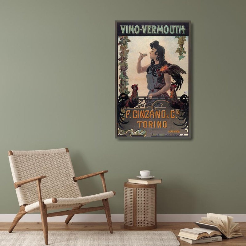 Art sur toile tendue avec trinité de la collection Trinx Vintage Apple: Vino Vermouth Cinzano Torino VINAPP116605