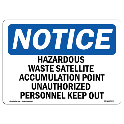 Hazardous Waste Satellite Accumulation Point Sign