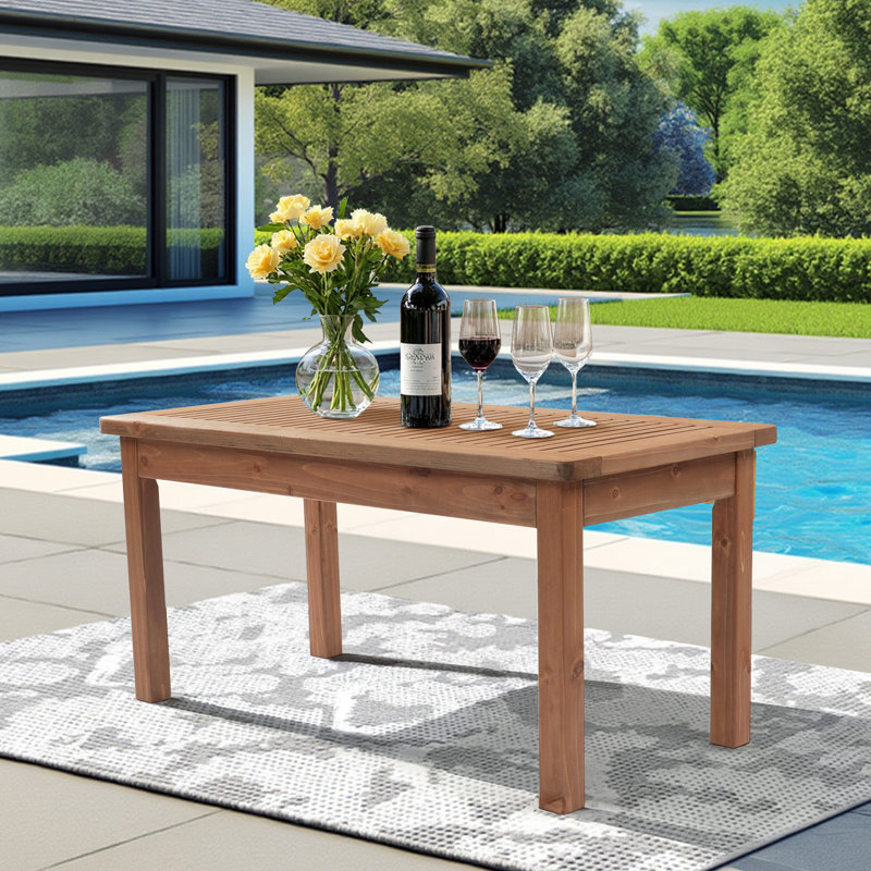 Table de patio en bois brun foncé, Marron foncé