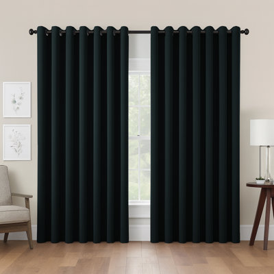 Kalynn 100% Blackout Eyelet Semi Sheer Synthetic Window Curtain Pair