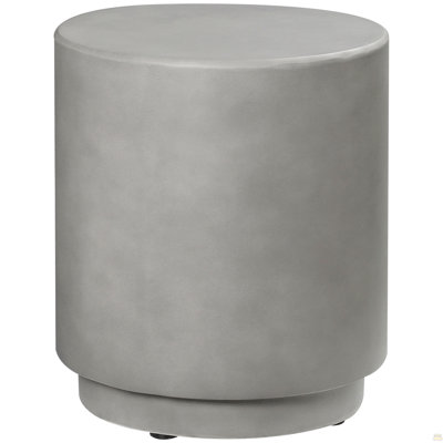 Round Side Table, Lightweight Accent Table With Concrete Finish