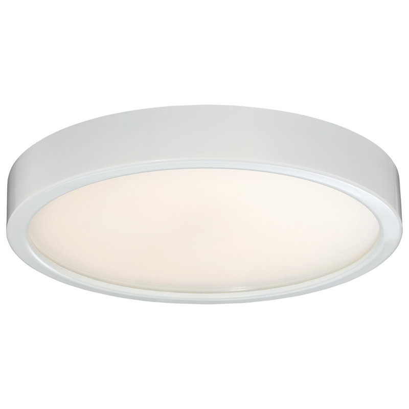 Hilmar Glass LED Flush Mount, White, 2.25" H x 10" W x 10" D