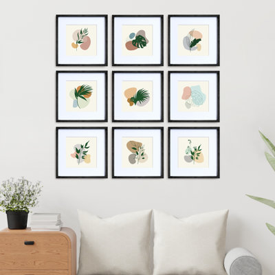 Naylan Black None Picture Frame - Set of 9 with Mat