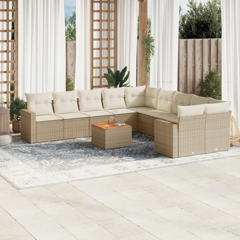 Ensemble de canapé de jardin Vidaxl, Beige