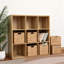 Ensemble de 4 paniers de rangement en osier, 10 x 10,5 x 10,75 pouces paniers pliables pour tablettes 11 x 11 cubes, jacinthe d'eau naturelle