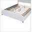 Lit plateforme tapissier avec tête et pied de lit à garniture cloutée et 4 tiroirs sans sommier, tissu velours