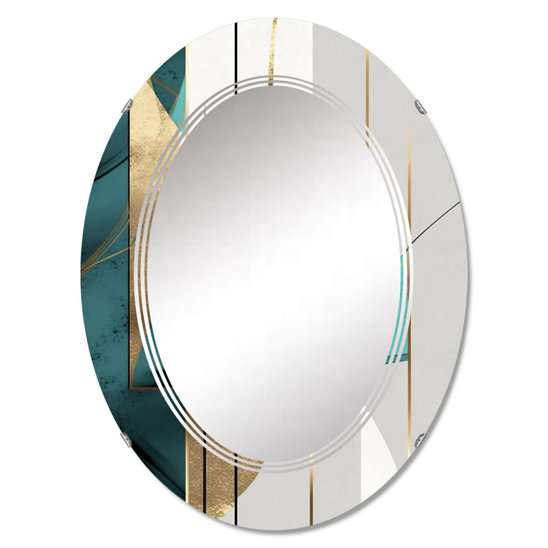 Buzice - Miroir mural moderne ovale, 36 po x 24 po