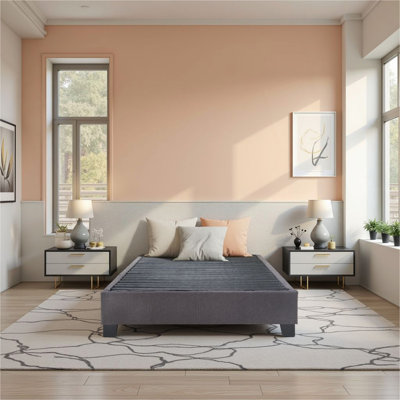 Base de lit tapissier très moderne Modern, gris anthracite Contempo
