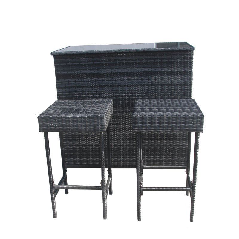 Jackson-Finley 2 - Person Patio Dining Set Rectangular Table, Grey