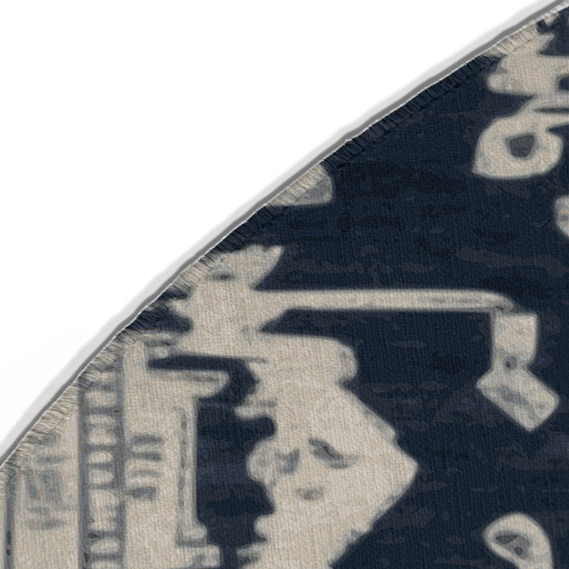Tapis gris intérieur et extérieur surteint, Rond 5 pi