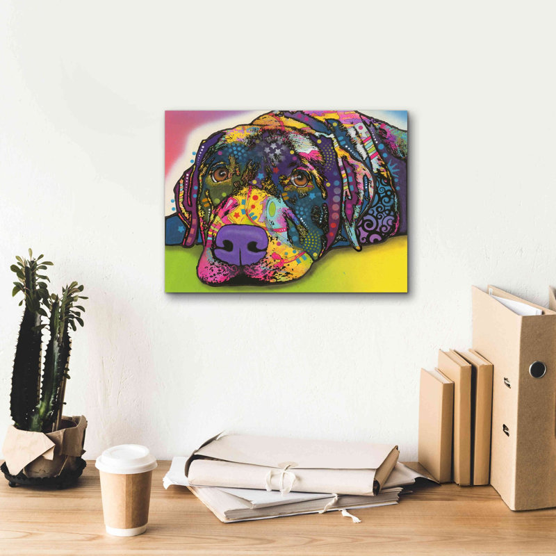 «Savvy Labrador» par Dean Russo, art mural sur toile, H 12 po x l 16 po x P 1,5 po