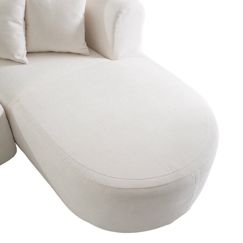 Canapé d'angle Mirod, Chenille beige