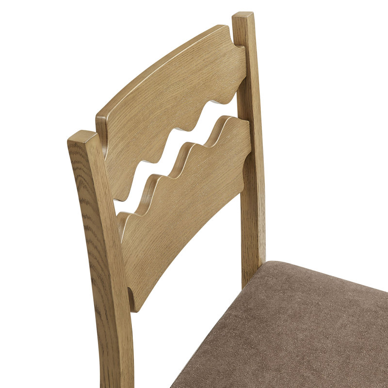 Tabouret de bar en chêne Jax, Tabouret de comptoir (hauteur de l'assise : 25,2 p, Siège cacao / structure en chêne
