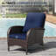 Ensemble de patio extérieur en osier pour 2 personnes avec 2 chaises, 2 repose-pieds et coussins bleus-677868513