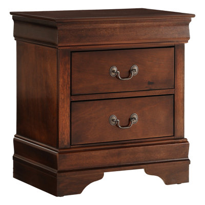 Traditional 2 Bedroom Nightstand - Brown Cherry Finish In Design
