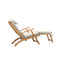 Chaise longue d'extérieur pliable en teck Cripe Anders-69607200