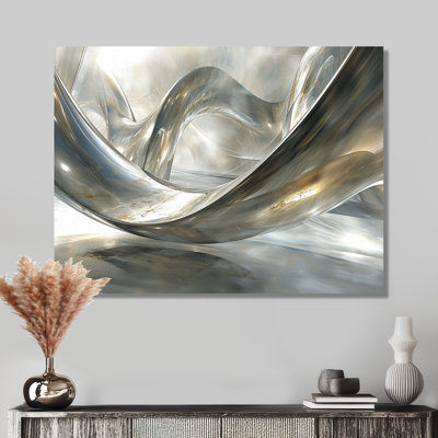 Diamond Silver Streams - Abstract Modern Waves, impressions encadrées